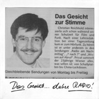 "DAS Gesicht ... daher RADIO