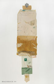 Letter from Abroad, 2009; mixed media collage; 30 x 22 inches