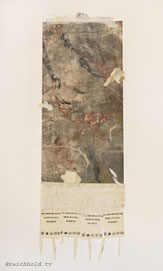 Scroll, 2008; mixed media collage; 22 x 15 inches