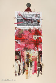 Apocalypto, 2009; mixed media collage; 30 x 22 inches